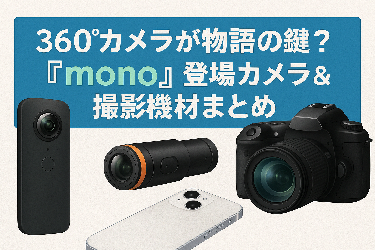 360°カメラが物語の鍵！『mono』で登場する注目の撮影機材とは？