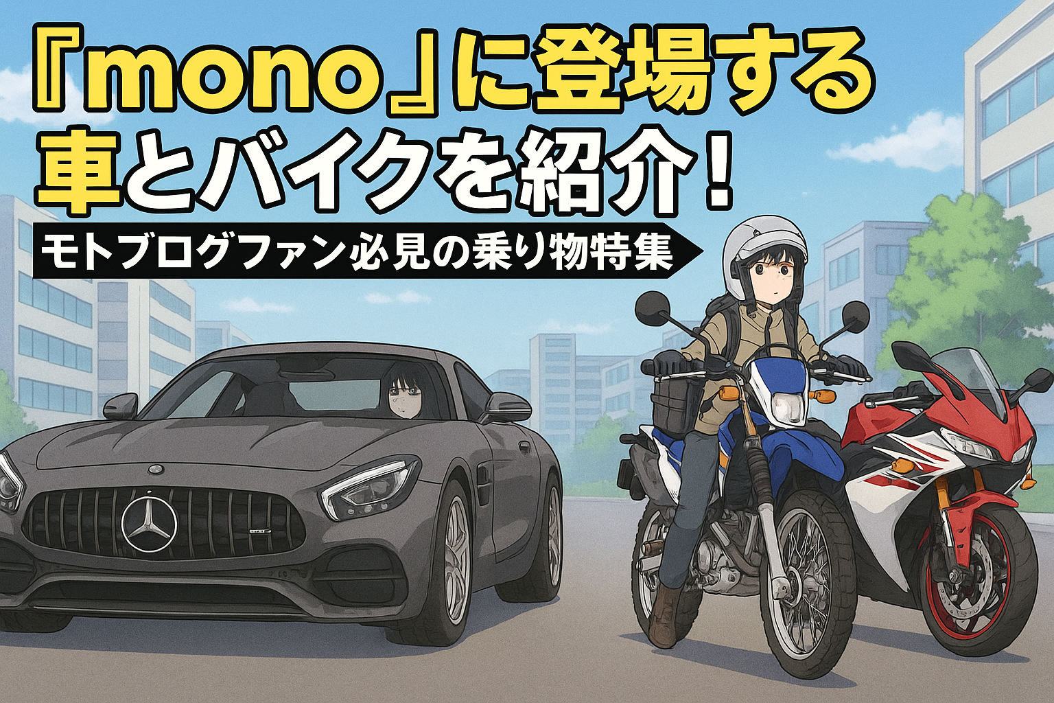 アニメ『mono』で登場するバイクと車を徹底紹介！